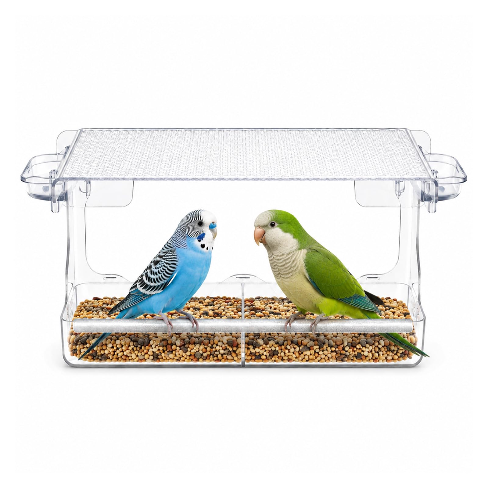 GREENSAPPIRE Window Bird Feeder with Clear View – Strong Suction Cups, Easy-Clean Tray for Small Birds, British Garden Birdhouse, for Birdwatching at Home