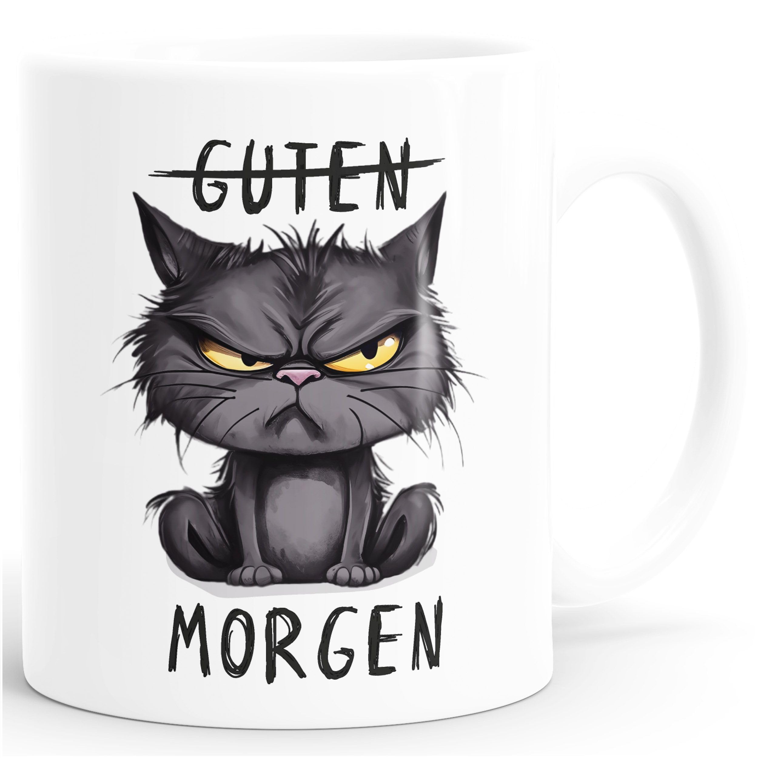 MoonWorks® Kaffeetasse Mit Spruch 'Weil Man Nicht Jeden Tag Mit Einem Mord Beginnen Kann' – Lustige Bürotasse, 325 Ml, Schwarz