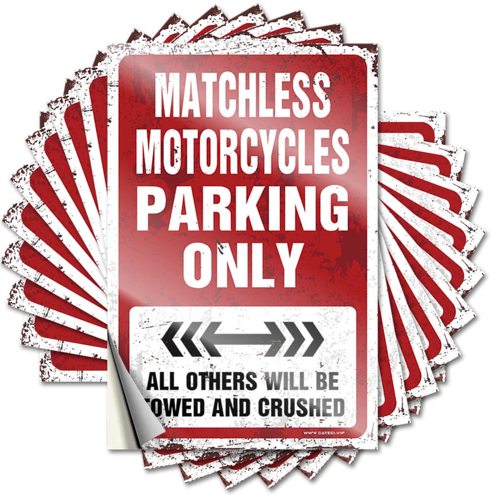 Tattoos Heavy Rustic Waterproof - Matchless Motorcycles Parking Only Bumper Self Adhesive Decal for Microfiber Use(6X9CM)