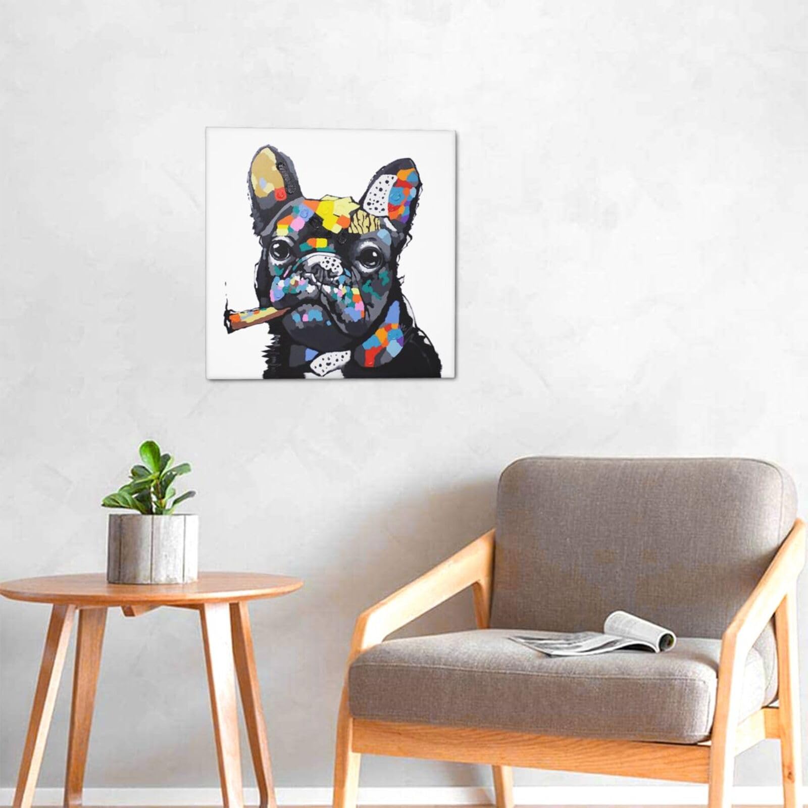 ブルドッグ壁掛け★NO SMOKING 壁掛け Amazon.co.jp: アートフレーム 30*30cm アートパネル フレンチ