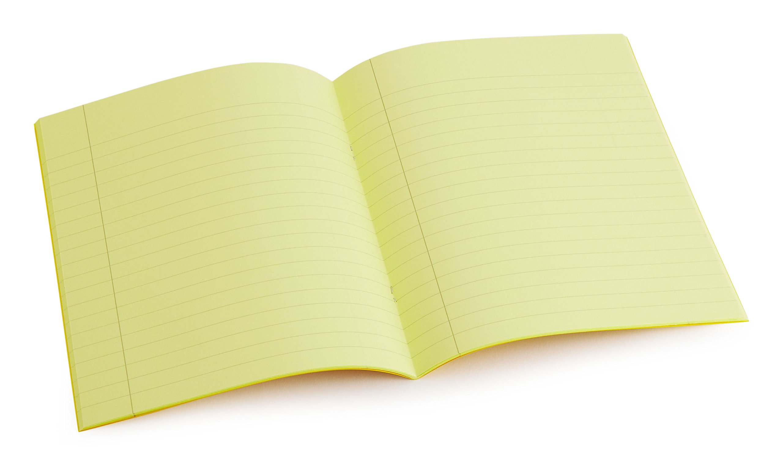Crossbow Education Dyslexia Tinted Exercise Books - 9" x 7" 10mm lined with margin - Yellow (10 Pack) โ image 1