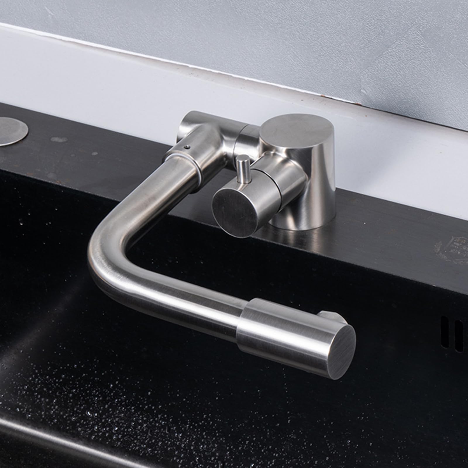 ZYCHSJXA Folding Single Lever Sink Faucet Kitchen Tap Brushed Stainless Steel Mixer Taps Mono Lever-B