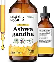 Wild & Organic Ashwagandha Drops - Mood Support Supplement w/Ashwagandha Root Extract - Liquid Drops for Calm Mind - Relaxation Supplements - Sugar & Alcohol-Free - 4 fl oz
