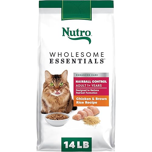Nutro Wholesome Essentials Hairball Control Dry Cat Food Chicken & Brown Rice Recipe, 14 lb. Bag