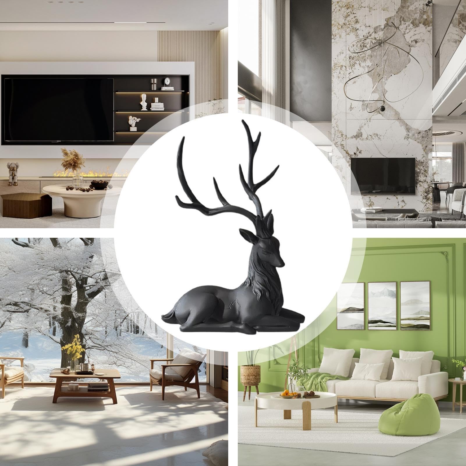 Decoración de Reno para Escritorio, Estatua de Reno | Estatua de Mesa de
