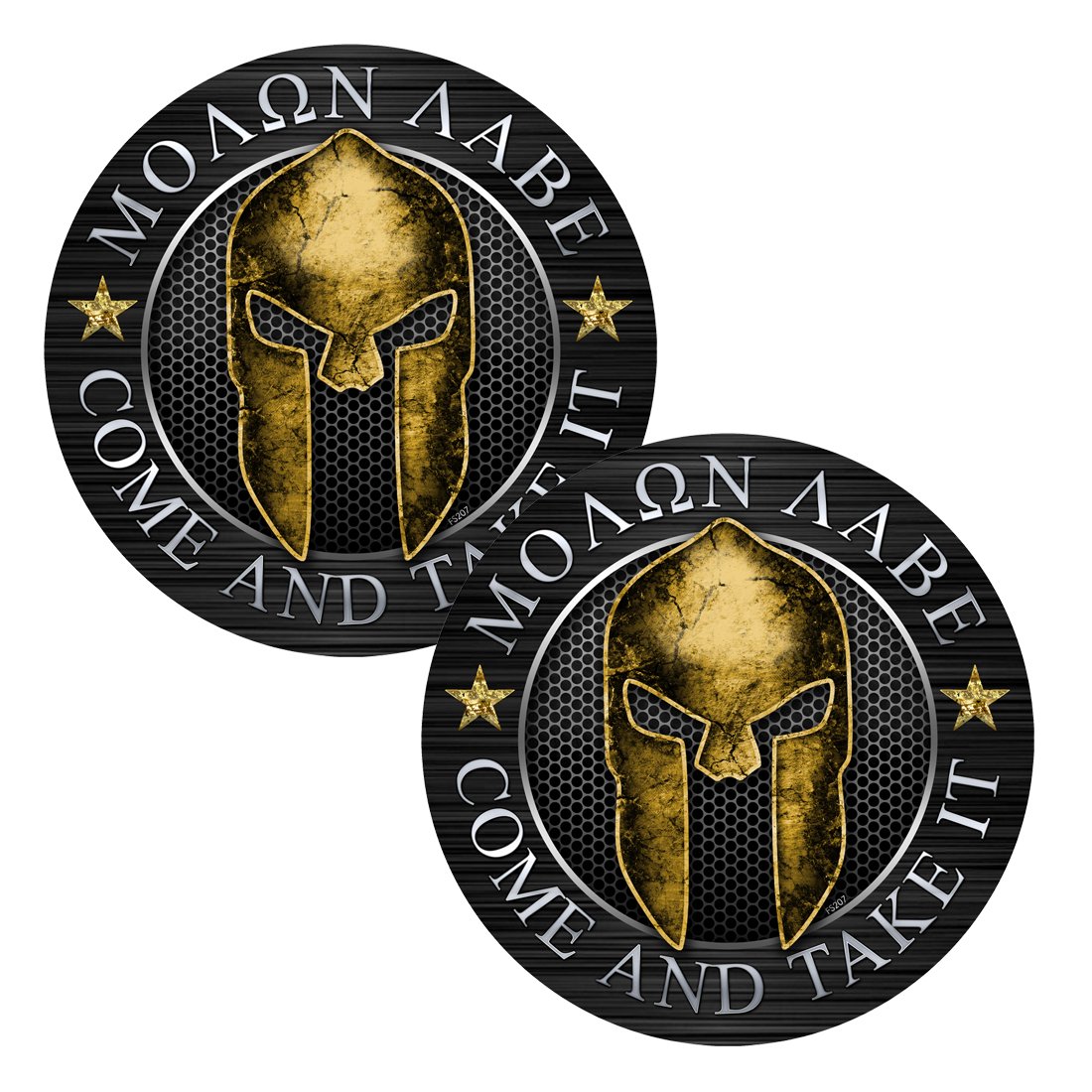 Molon Lable Spartan Circle 2 Pack Stickers 4"x4"