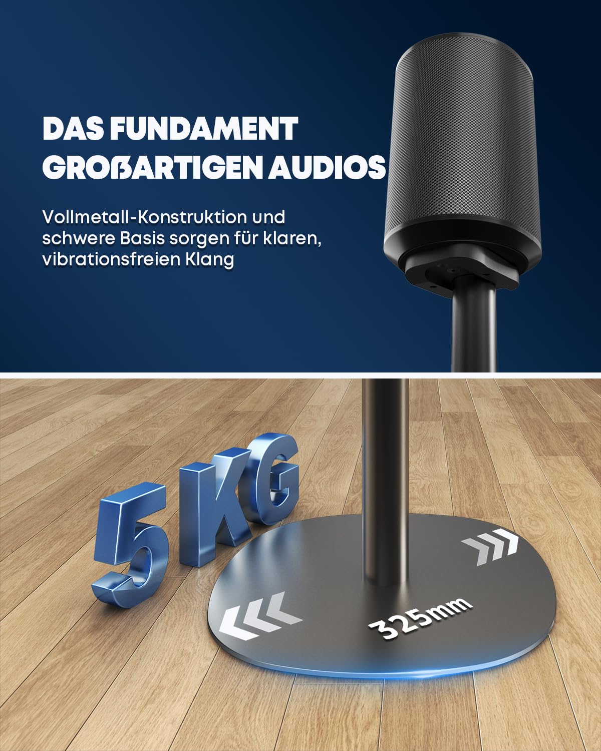 2er Set Lautsprecherständer kompatibel mit Sonos Era 100 SL, Era 100 & Era 300, höhenverstellbar 74–99 cm, stabile Metall Boxenständer mit Kabelmanagement, für Wohnzimmer & Heimkino