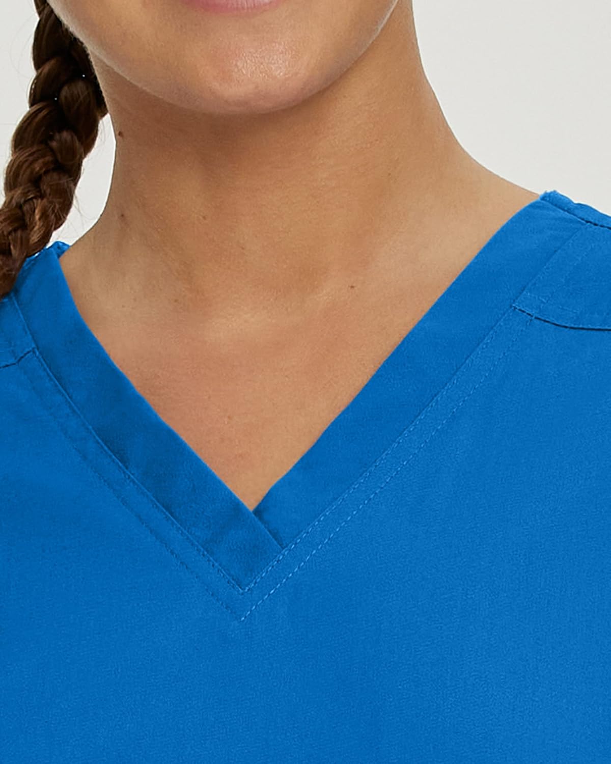 Landau Essentials Tailored Fit 4-Pocket V-Neck Scrub Top for Women 8111 Black - Image 4