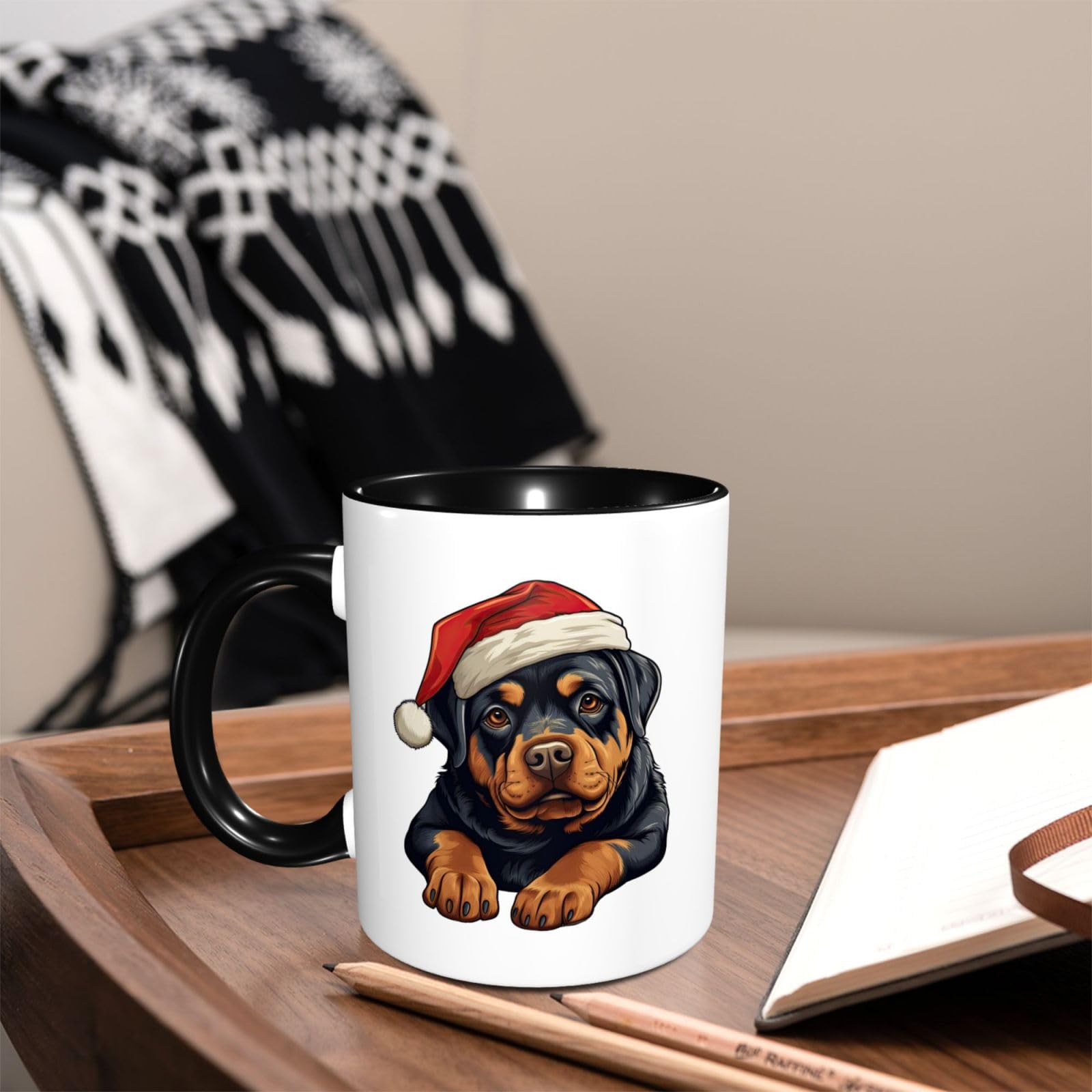 Amazon.com: Christmas Dog Rottweiler Coffee Mug Funny Novelty Ceramic Tea  Cup Microwave Safe 11oz Office And Home Ideal Cup For Men Women :