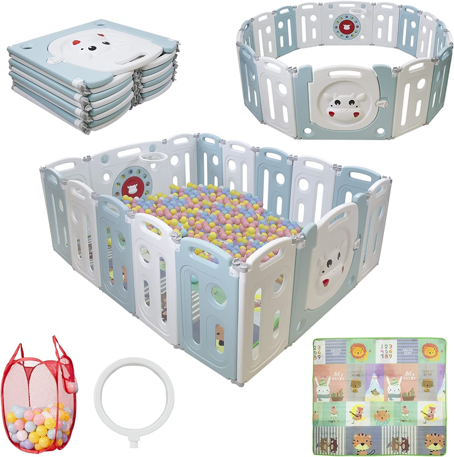 Buy SINCHER 16 Panel Baby Playpen, Indoor or Outdoor Kids Safety