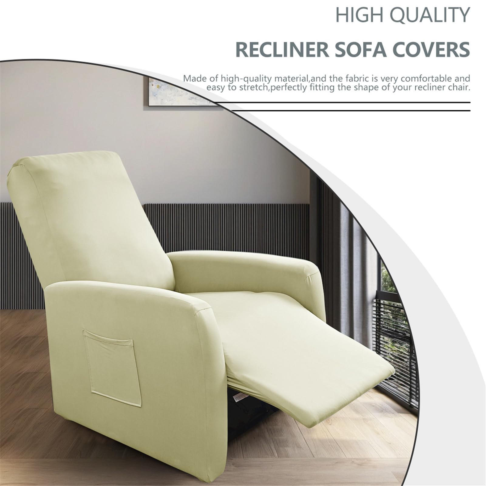 Relaxsessel Sesselbezug Stretchhusse | Ruhesessel Bezug | Sessel Überzug Mit Taschen | Stretchhusse Für Liegesessel Relaxsessel Elektrische Stühle (HellgrüN)