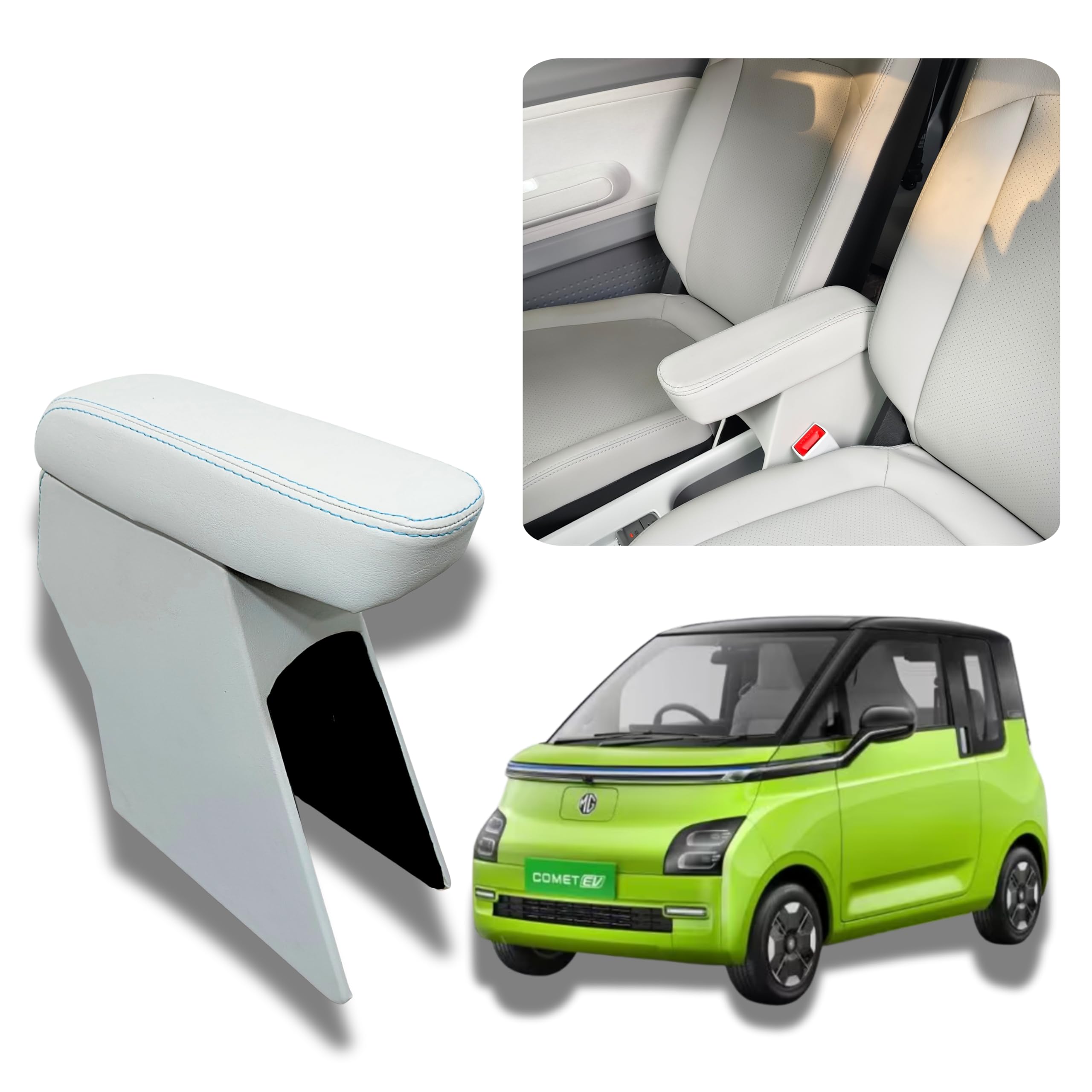 PABLA High-End Car Center Armrest with Spacious Storage Compartment for MG Comet EV (Space Grey Color) Premium Comfort Padding, Durable Build, Easy Installation, Perfect Fit Design for Daily Use-image-38