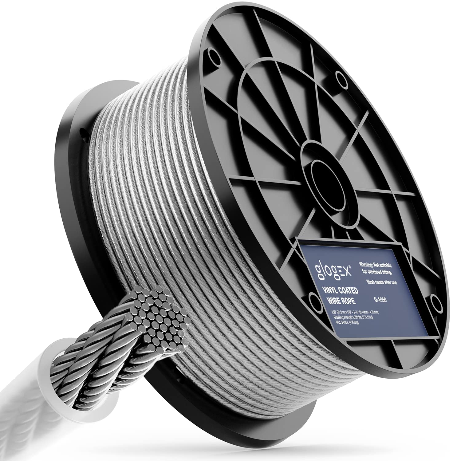 Buy 1/8 Steel Cable & Wire Rope 250 Ft. Roll, Up to 1700lbs Breaking