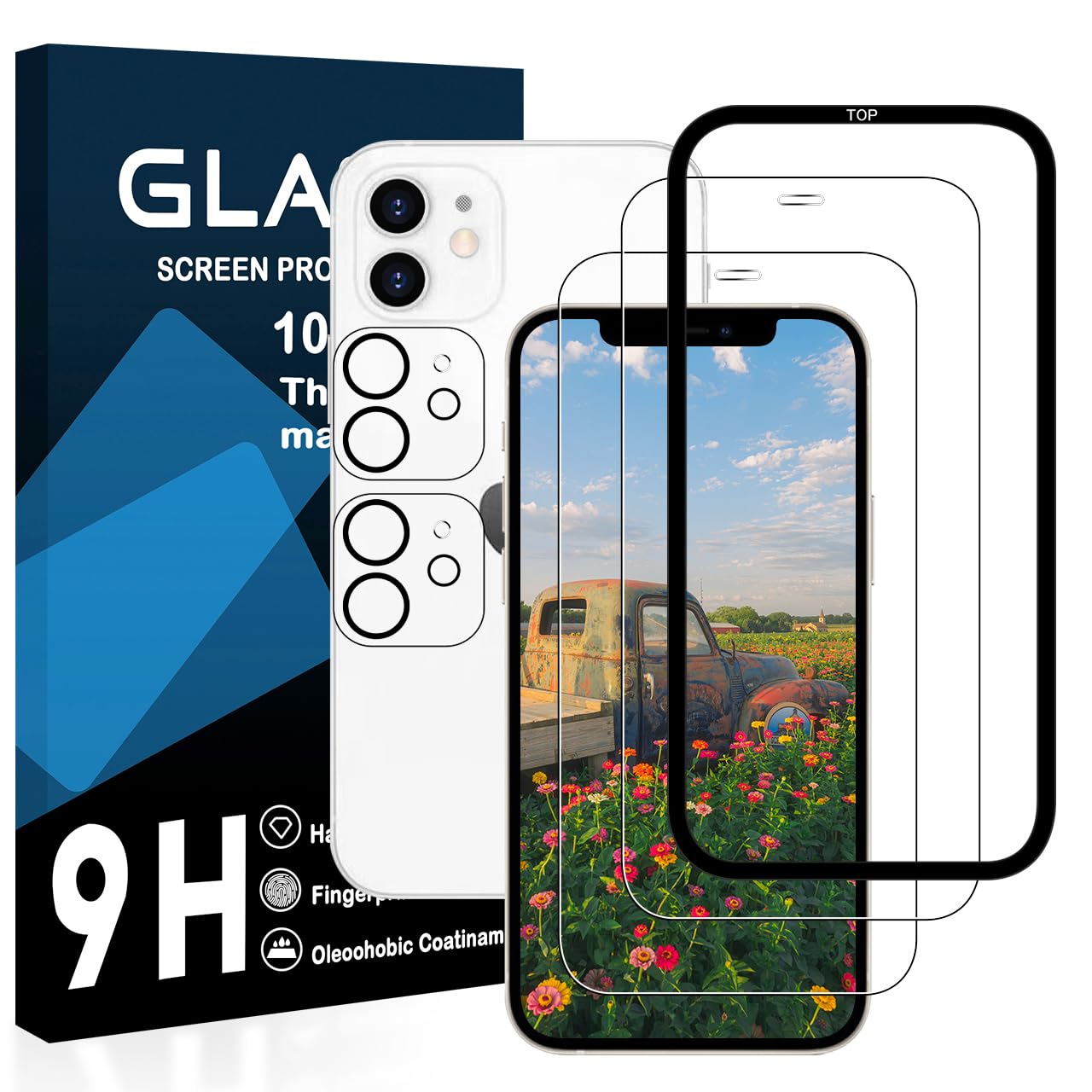 Amazon.co.jp: 対応 iPhone 12 ガラスフイルム【2枚液晶フィルム + 2枚