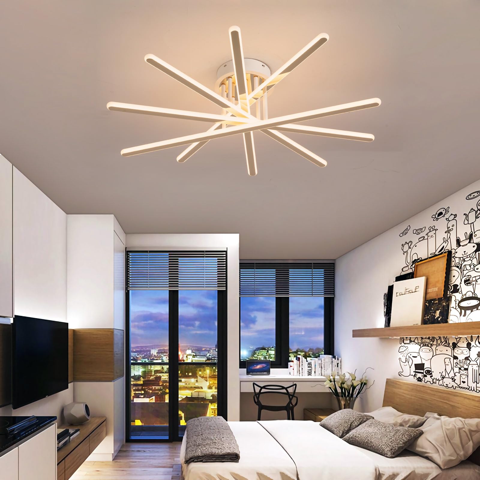 Lámpara Dimmable Lámpara Techo LED Lanira Madera Roble - Moderna Y Regulable Con Mando Lámpara Madera Roble Lindby
