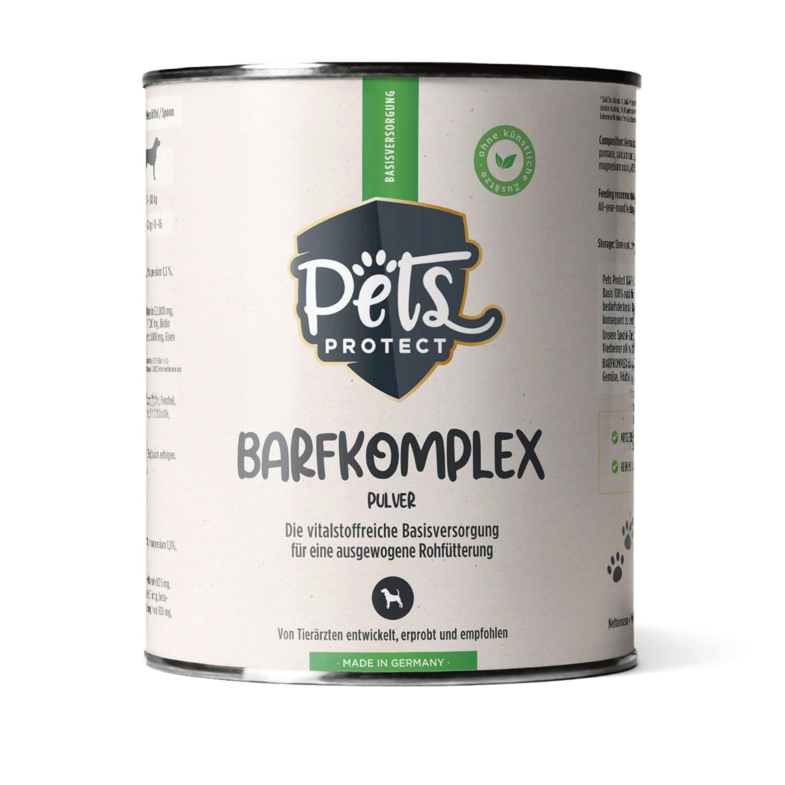 BARFKOMPLEX para perros | Aditivo natural Barf | Suministro completo para una alimentación cruda adecuada y equilibrada | Rico en vitaminas y minerales | Sin aditivos artificiales | 500 g |