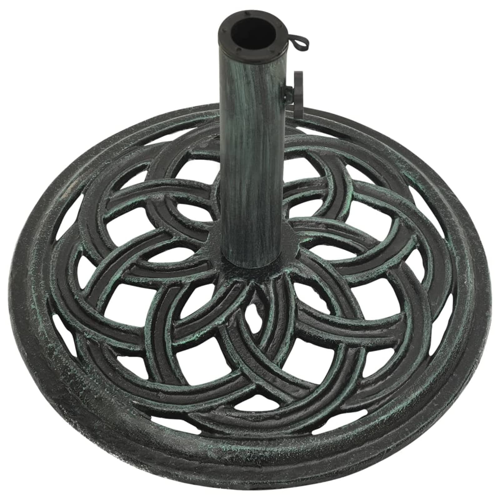 ZEYUAN Socle de Parasol Vert 44x44x31 cm Fonte,Pied De Parasol,Pied De Parasol Lourd,Pied De Parasol sur roulettes