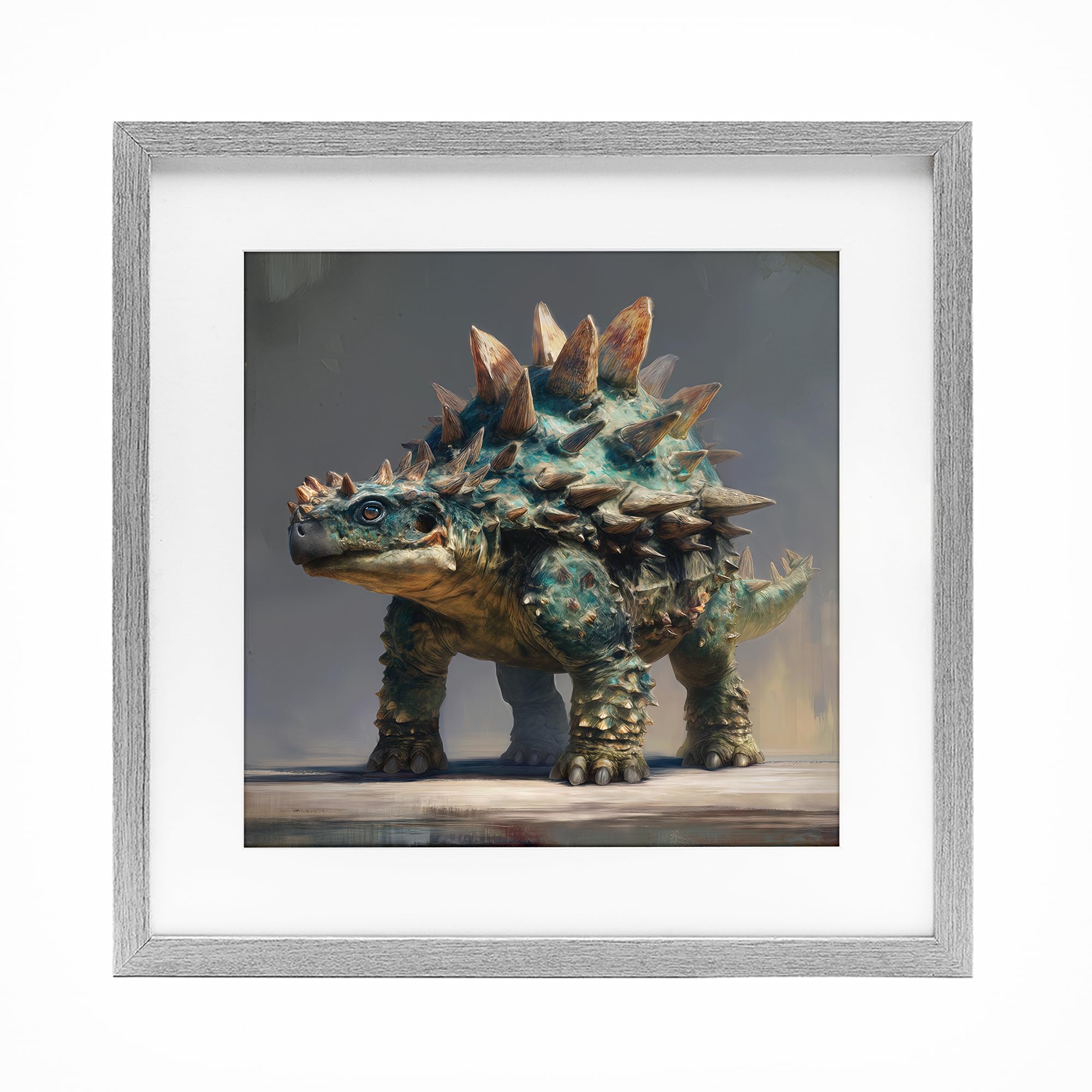 'Prehistoric Ankylosaurus Portrait'| Framed Print Under Glass