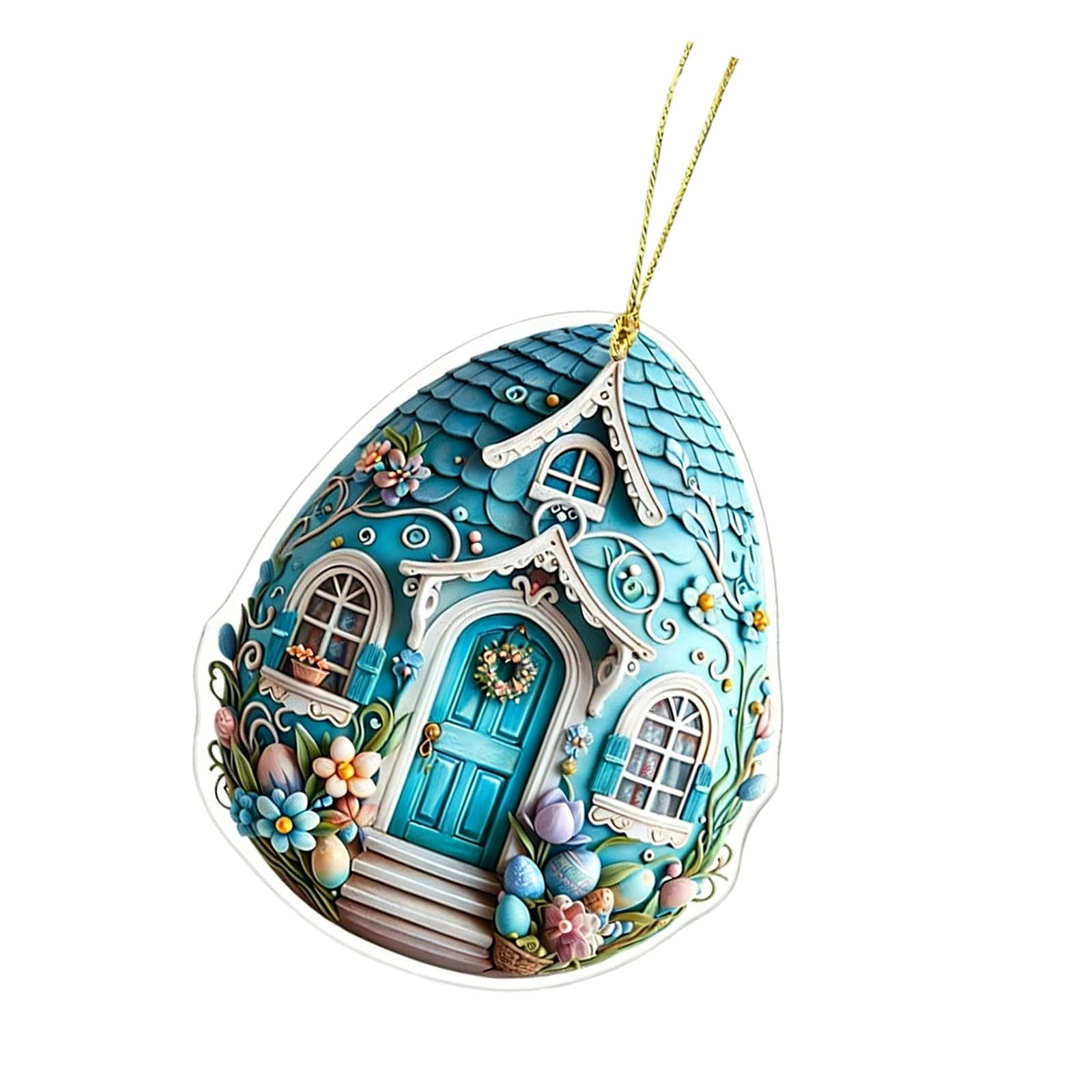 Yhplxyuus Supplies 2D Acrylic Keychain Decoration with Festival Eggs Pattern for Home or Car Decoration Use Easter Keychain