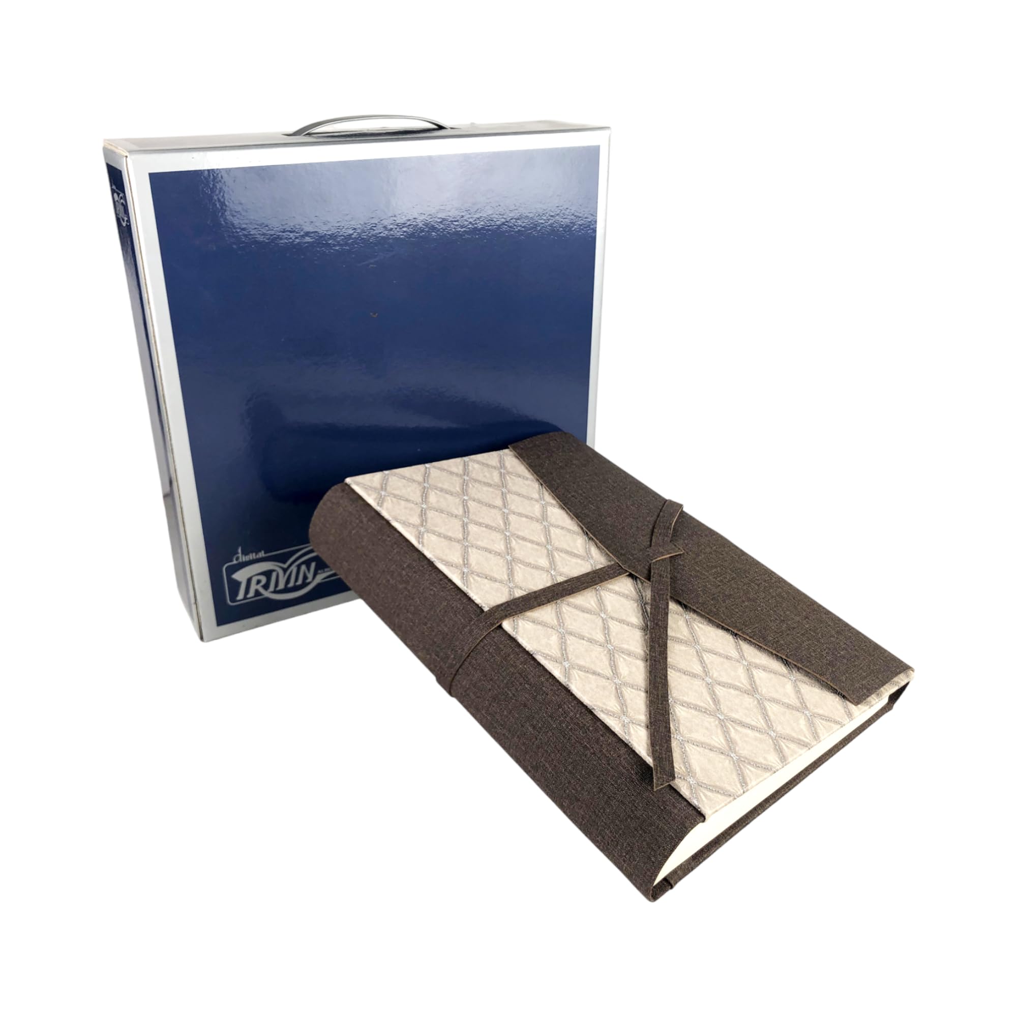 Sandy - Álbum de fotos hecho a mano en piel sintética con cierre rápido, elige el tamaño de "Personalizar", ideal para bodas, aniversarios, comuniones, bautizos, (marrón/rombo)