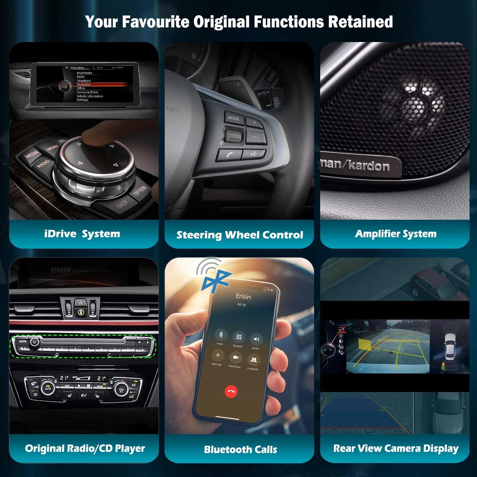 Android 16 Radio Coche 10,25" Qualcomm 8 Núcleos Estéreo 4GB RAM 64GB ROM para BMW X1 F48 (2016-2017) GPS Navegador Soporte CarPlay Android Auto Inalámbrico Dab+ USB WiFi 4G Bluetooth5.1 IDrive CANBus