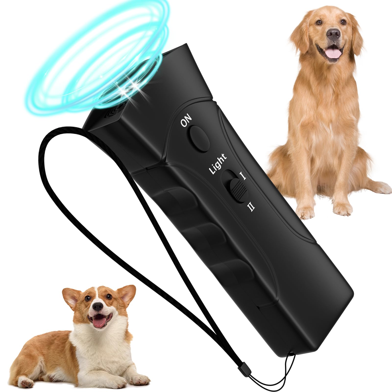 QEWEUUIE Anti Barking Device for Dogs,3 In 1 Anti Barking Device with LED Light,Mini Waterproof Indoor Outdoor 33FT ultrasonic bark stopper For Small Medium Large Dogs