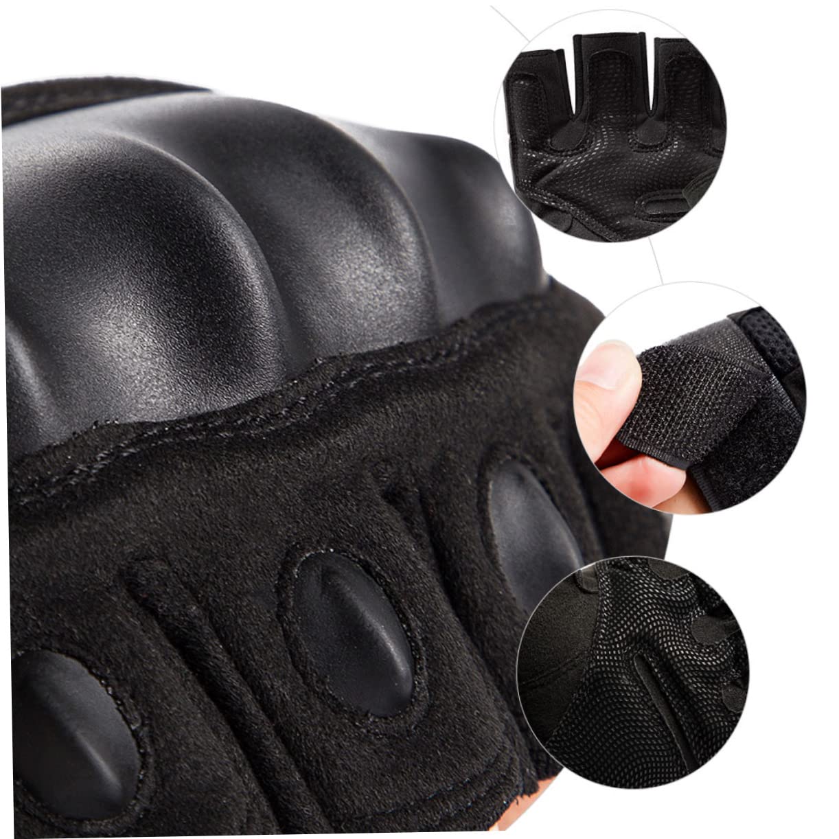 POPETPOP Unisex Half-Finger Gloves for Biking Men's Winter Riding Gloves Breathable Comfortable Anti-Slip