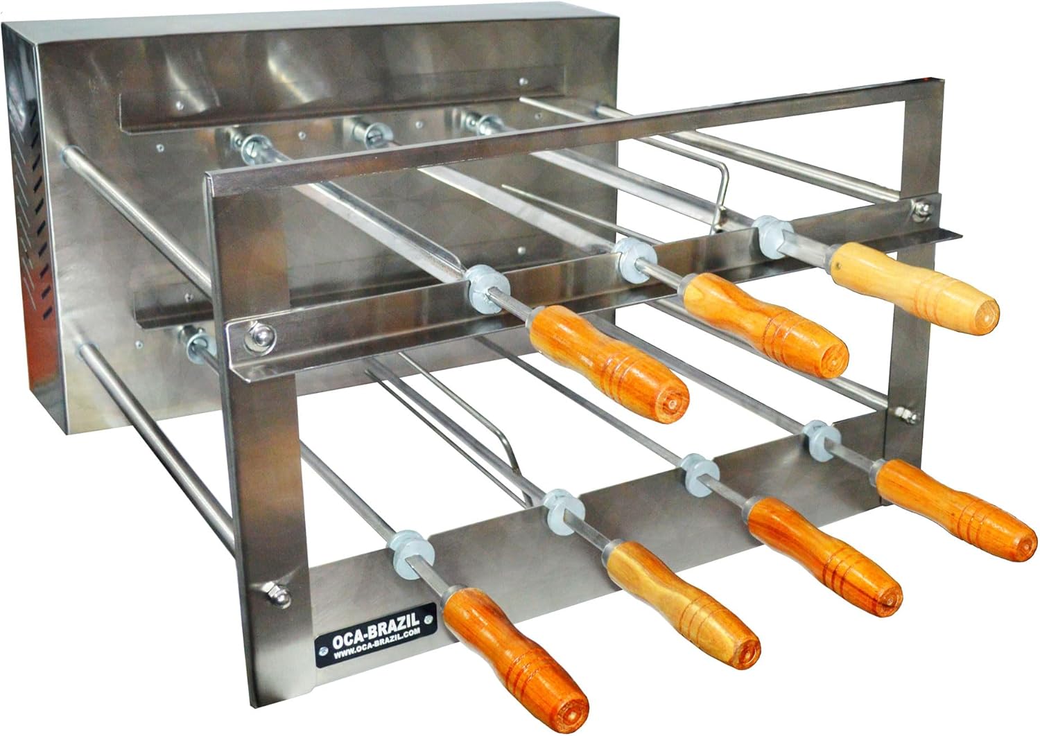 Brazilian BBQ Charcoal Grill - 07 Skewers - Rotisserie System - Oca-Brazil