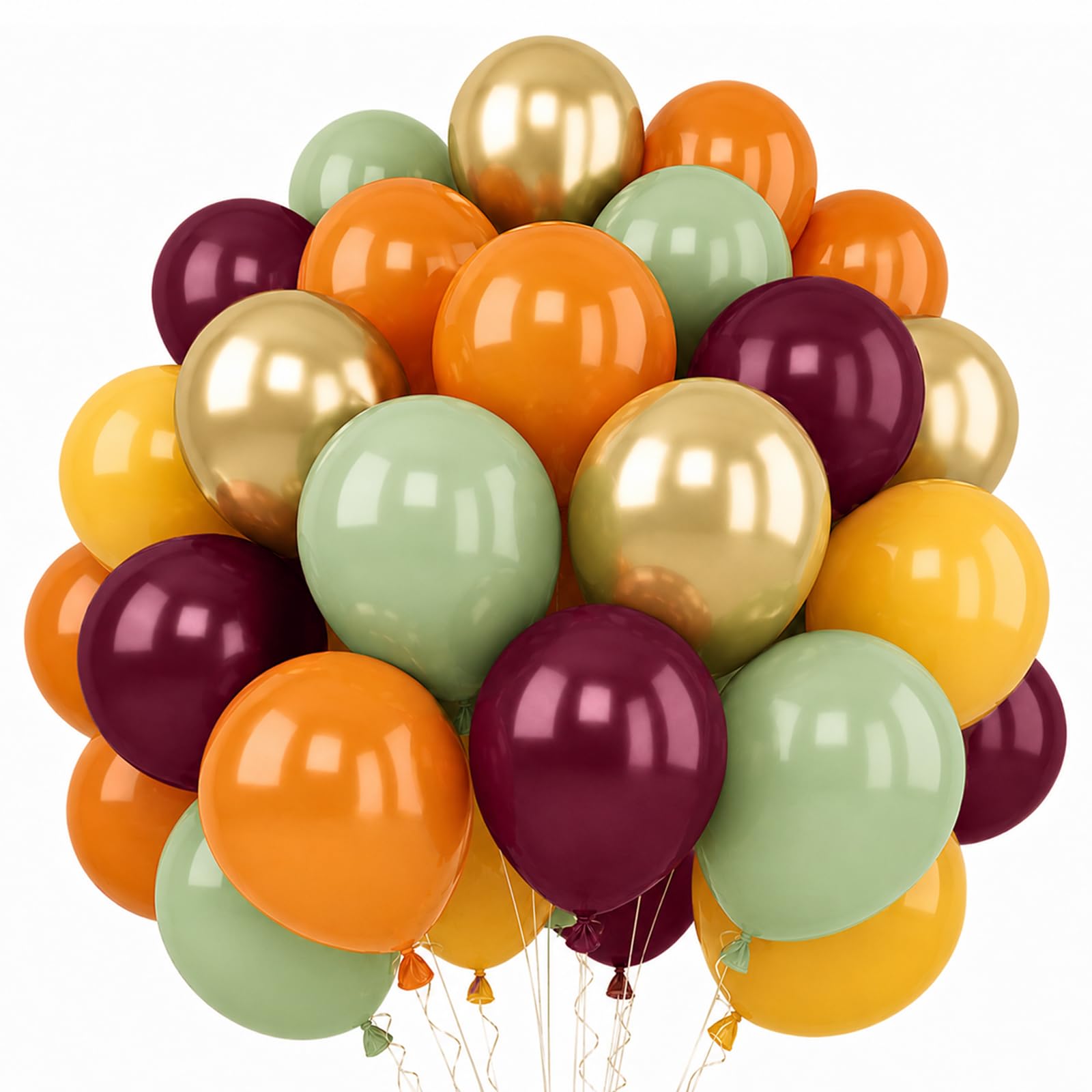 Safari Balloons 12Inch Burnt Orange Sage Green Yellow Burgundy Fall Balloon