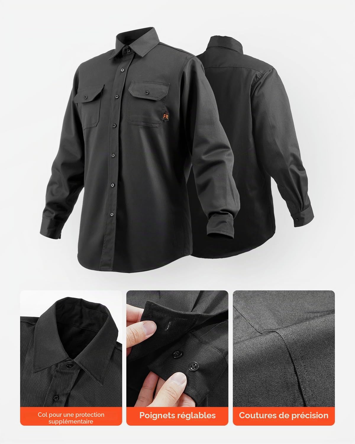 VEVOR Veste de soudage Taille M,L,XL,XXL, Manteau de Protection pour Soudeur