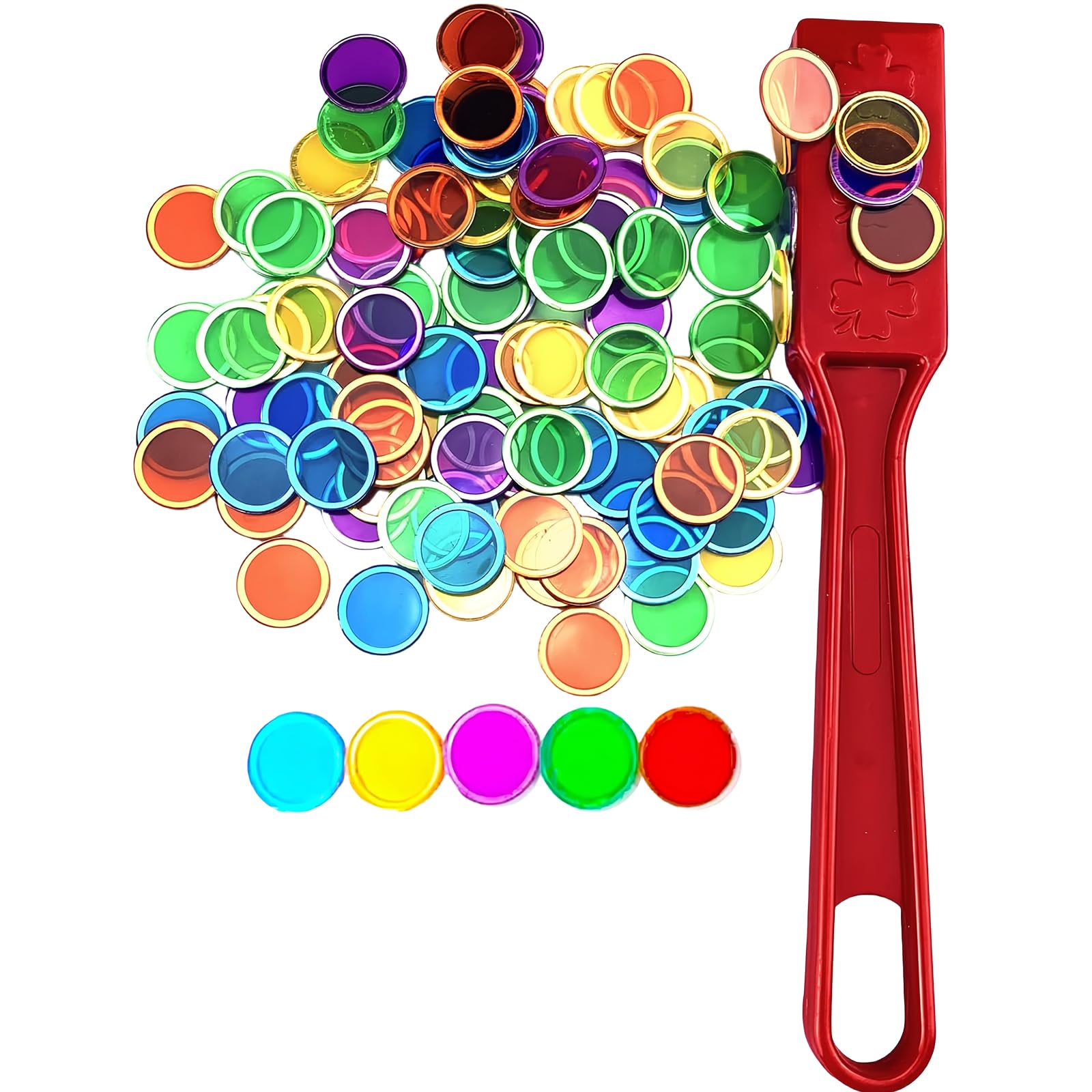 TOYANDONA 100 Gettoni Per Bingo In Plastica - Fette Colorate Per Contare E Imparare La Matematica - 2