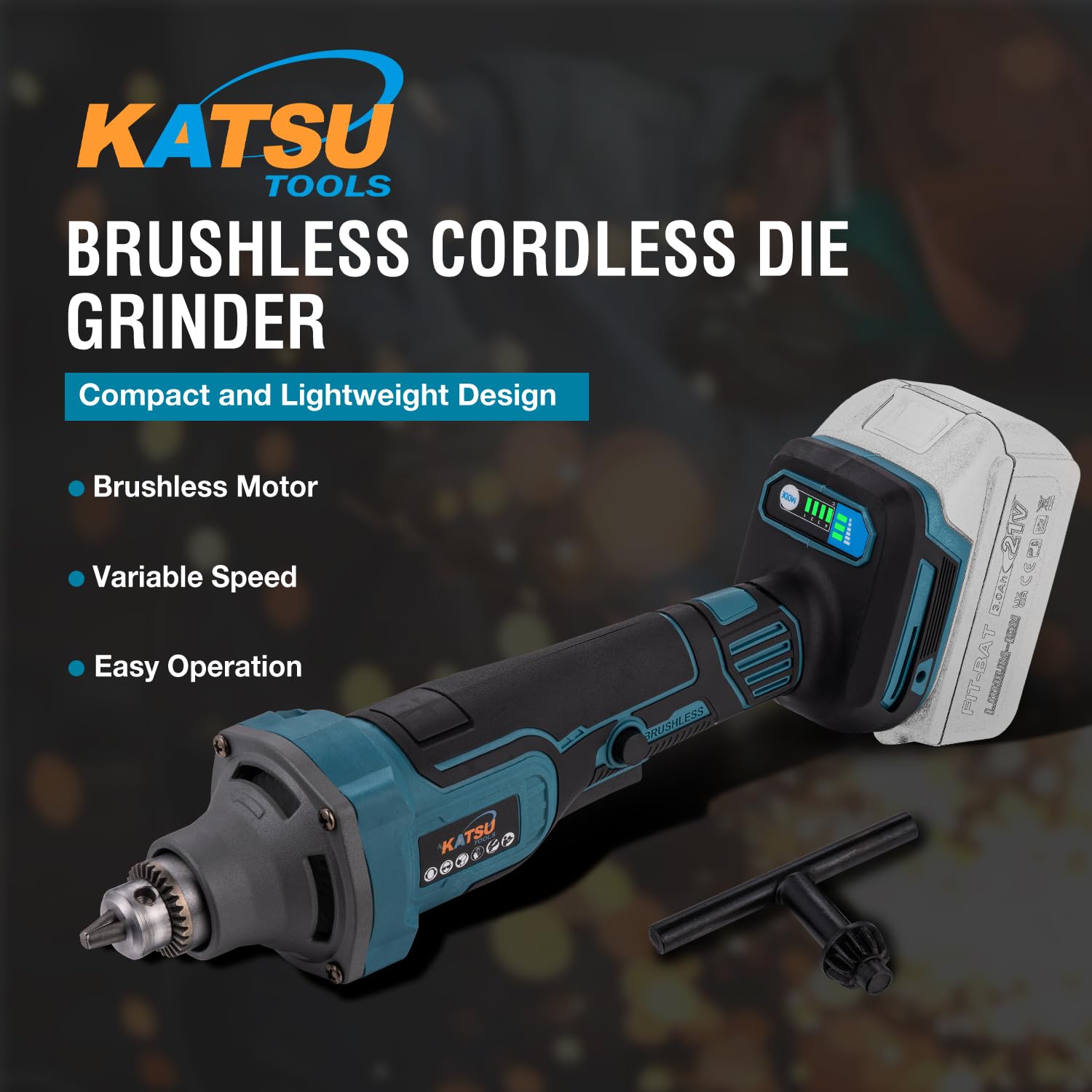 Smerigliatrice Assiale KATSU 21V Brushless Senza Fili - Mandrino 6mm, 4 Velocità, Ideale Per Lavori Di Precisione - Foto 4