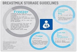 Breastmilk Storage Guidelines Poster Freezer Fridge And Room Temp Time Canvas Painting for Bedroom Living Room Decor 12x08inch(30x20cm) Unframe-style