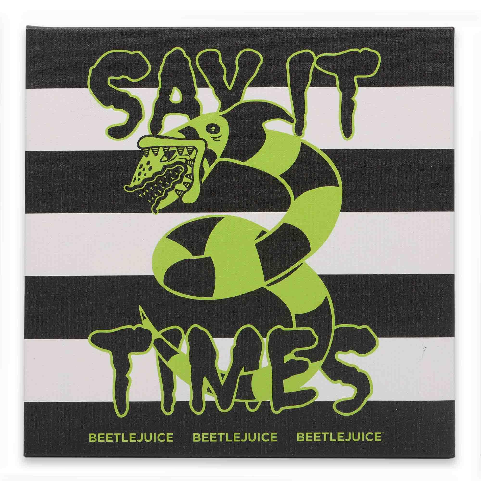 Amazon.co.jp: Beetlejuice Say it 3 Times Galleryラップキャンバス 