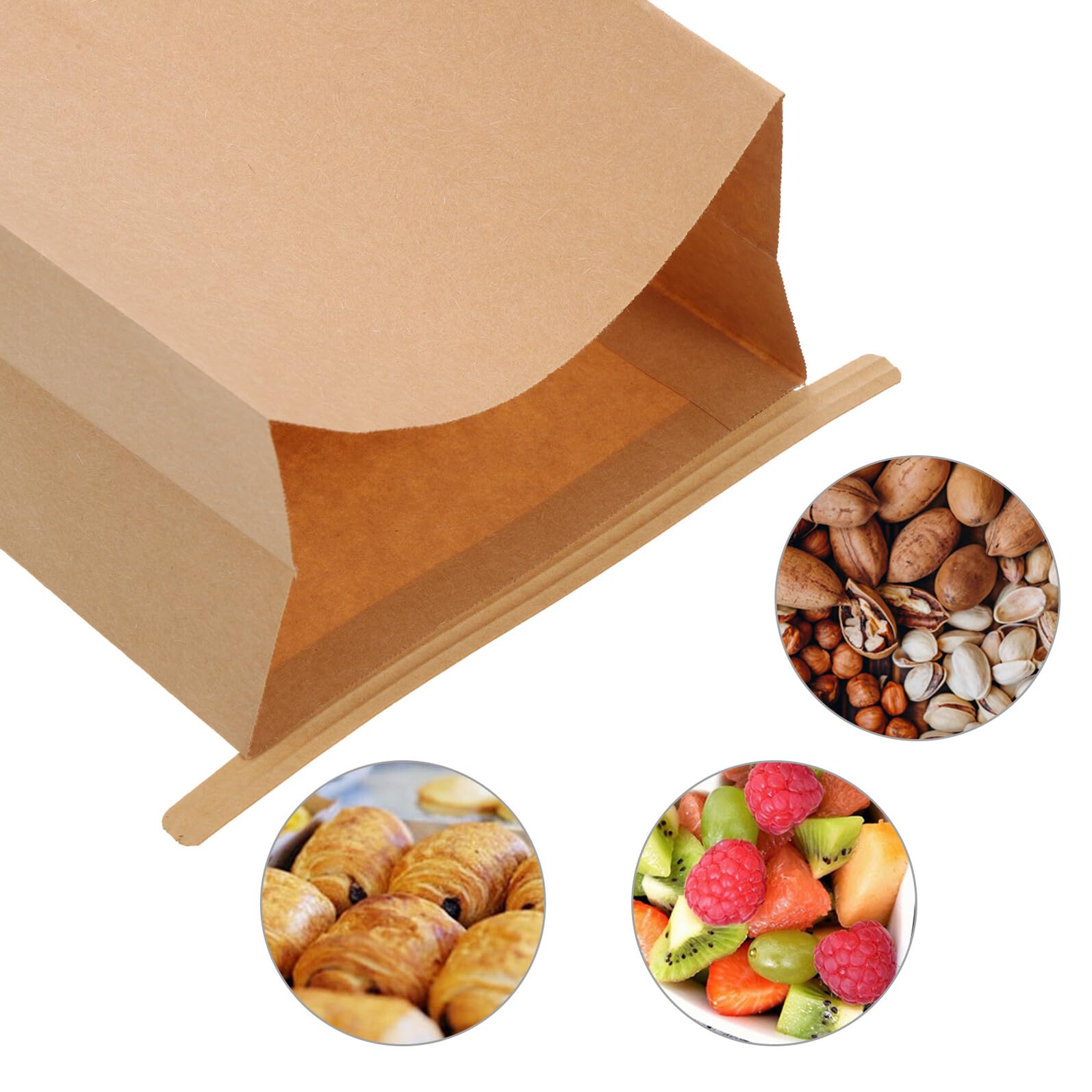 Paquet D'emballage en Papier Kraft 8oz pour Biscuits et Snacks, 100pcs, Résistants la Graisse, Garde Fraîcheur, pour Petite Entreprise ou Usage à Domicile