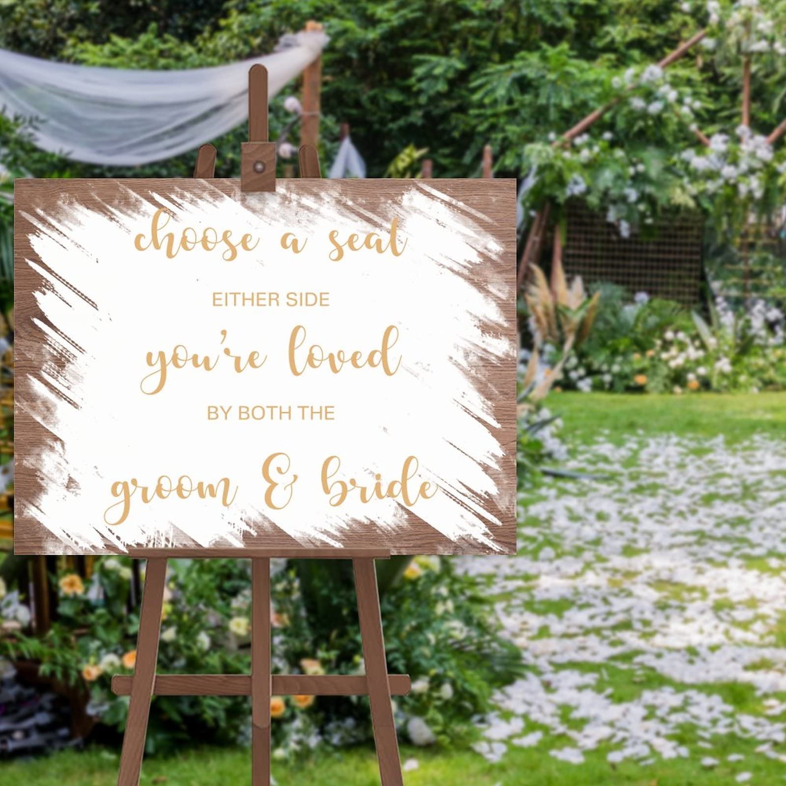 Wählen Sie einen Sitz auf beiden Seiten, Hochzeits-Willkommensschild, Bauernhaus-Holzschild, Mr&Mrs Paar, personalisiertes Hochzeitsschild für Hochzeitsempfang, Zeremonie, Verlobung,