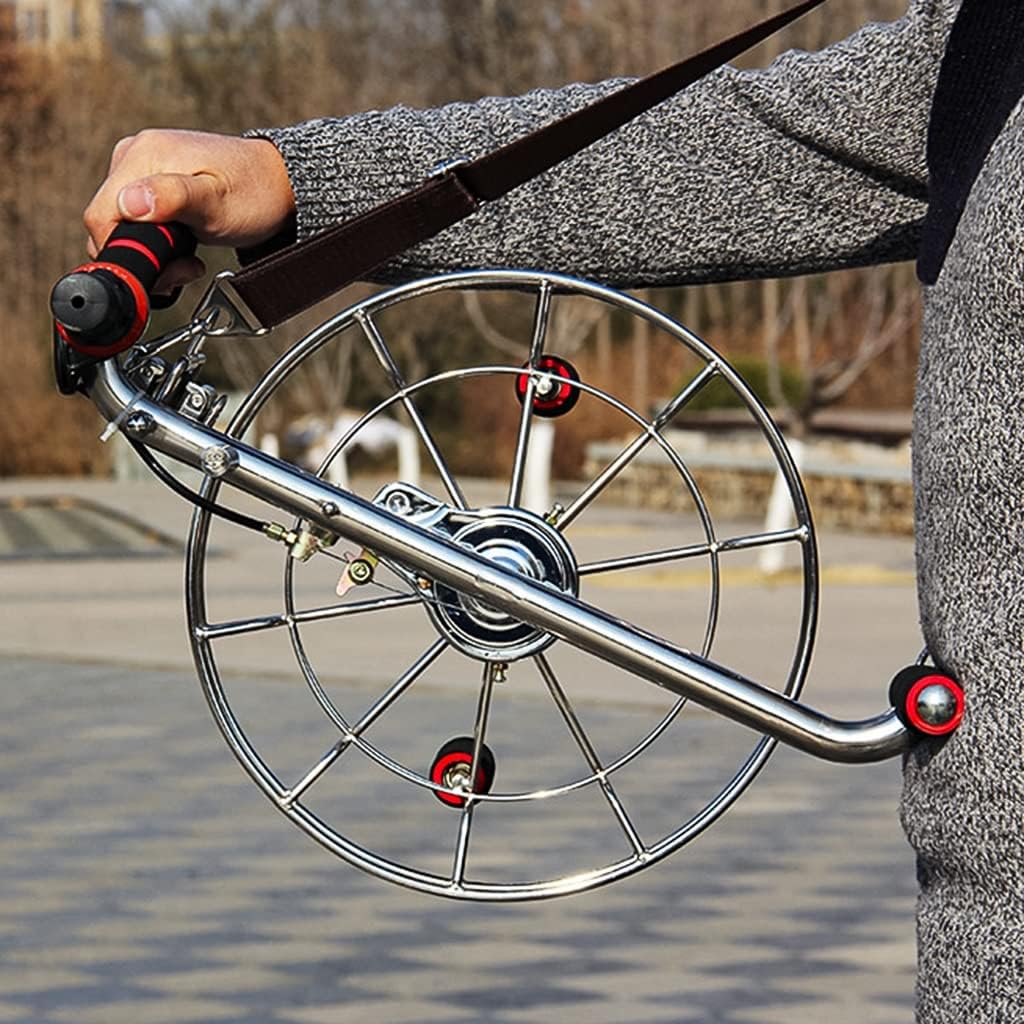 Kite Reel, Stainless Steel Strap Wheel,Outdoor Kite Winder, Silent Brake Anti-Reverse Wheel, Kite Flying Accessories (Silver 28cm)
