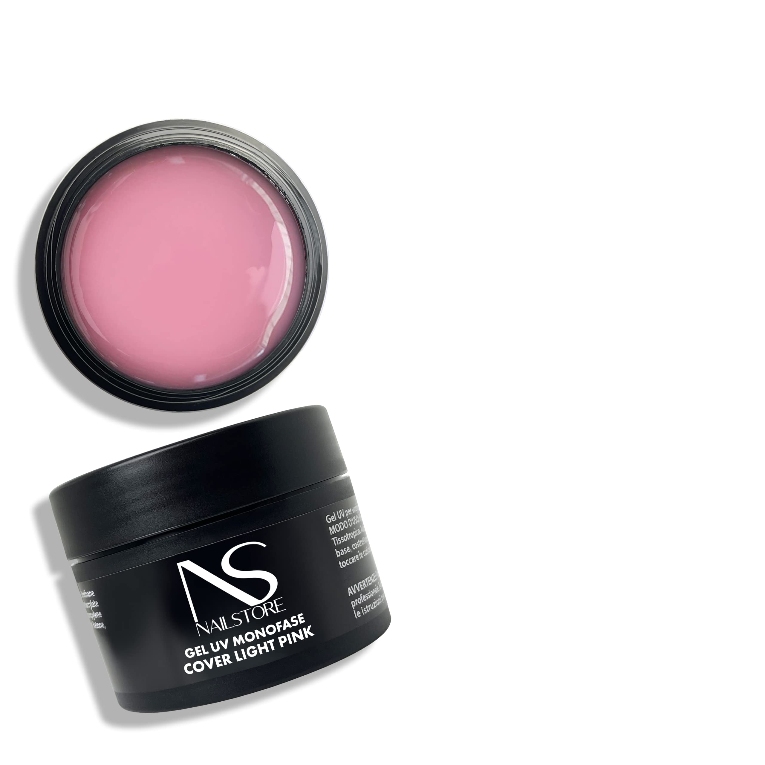 NAILSTORE - Gel UV Led Costruttore Monofasico Cover Light Pink - media densità - autolivellante – Ideale per sfumature - facile lavorabilità – adatto per Refill e allungamento con cartina (50g)