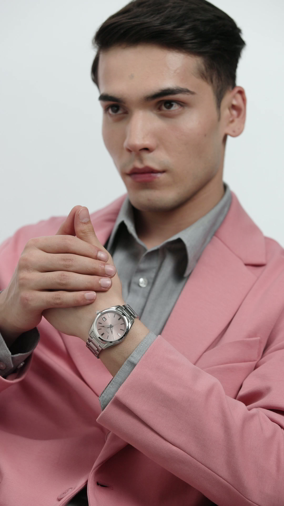 Seiko Stainless Steel Analogue Pink Dial Men Watch-Sur523P1