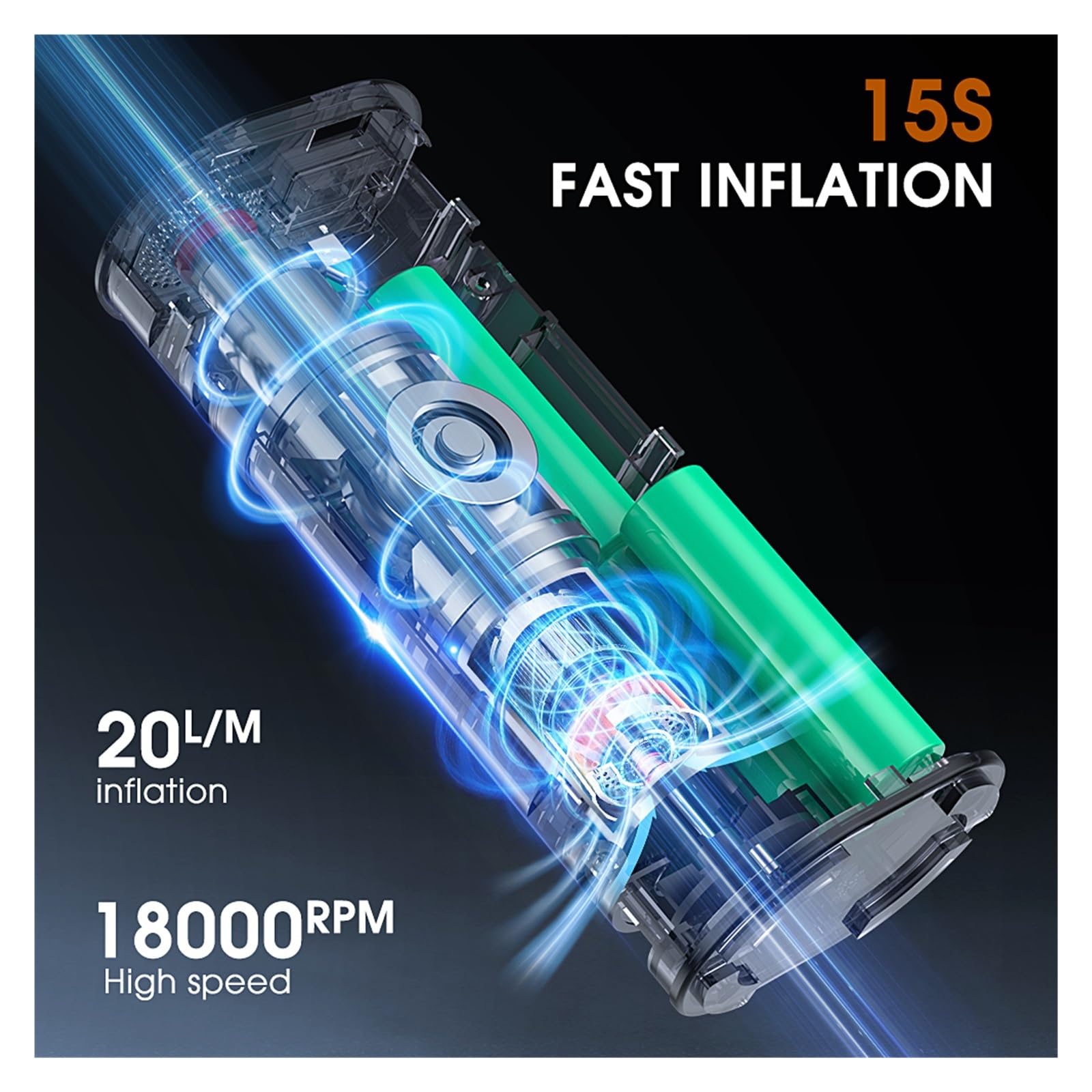 Pompka Inflatora Powietrza Na Akumulator Z Lampką LED Do Motocykla Samochodowego Opona Rowerowa Piłka Bezprzewodowa Mini Auto 120PSI Opon Szybkie Pompowanie Wysiłku