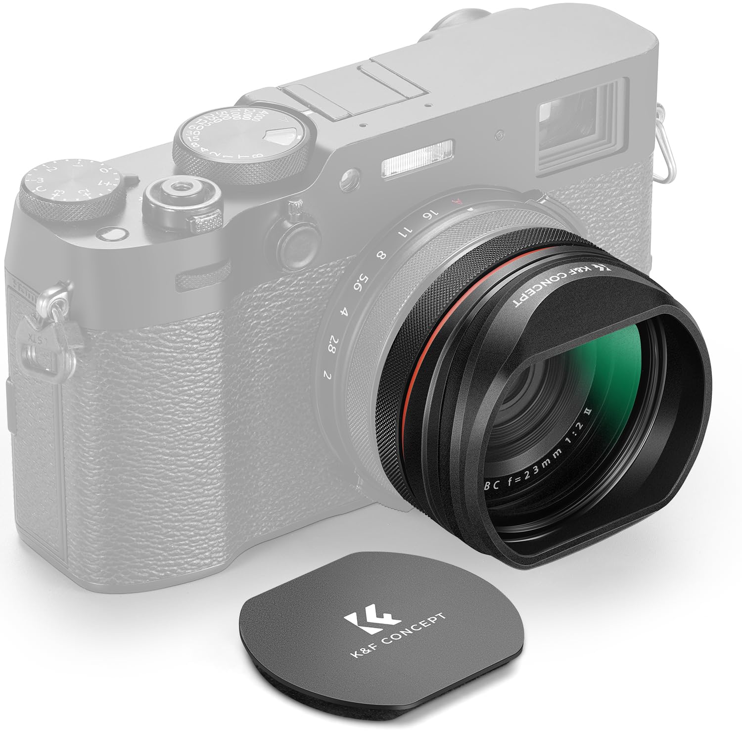 K&F CONCEPT Filtre Black-Mist Diffusion et Bouchon et Pare-Soleil Compatible avec Fujifilm X100/X100F/X100S/X100T/X100V/X100VI/FX100/SX100/TX100/X100V Noir