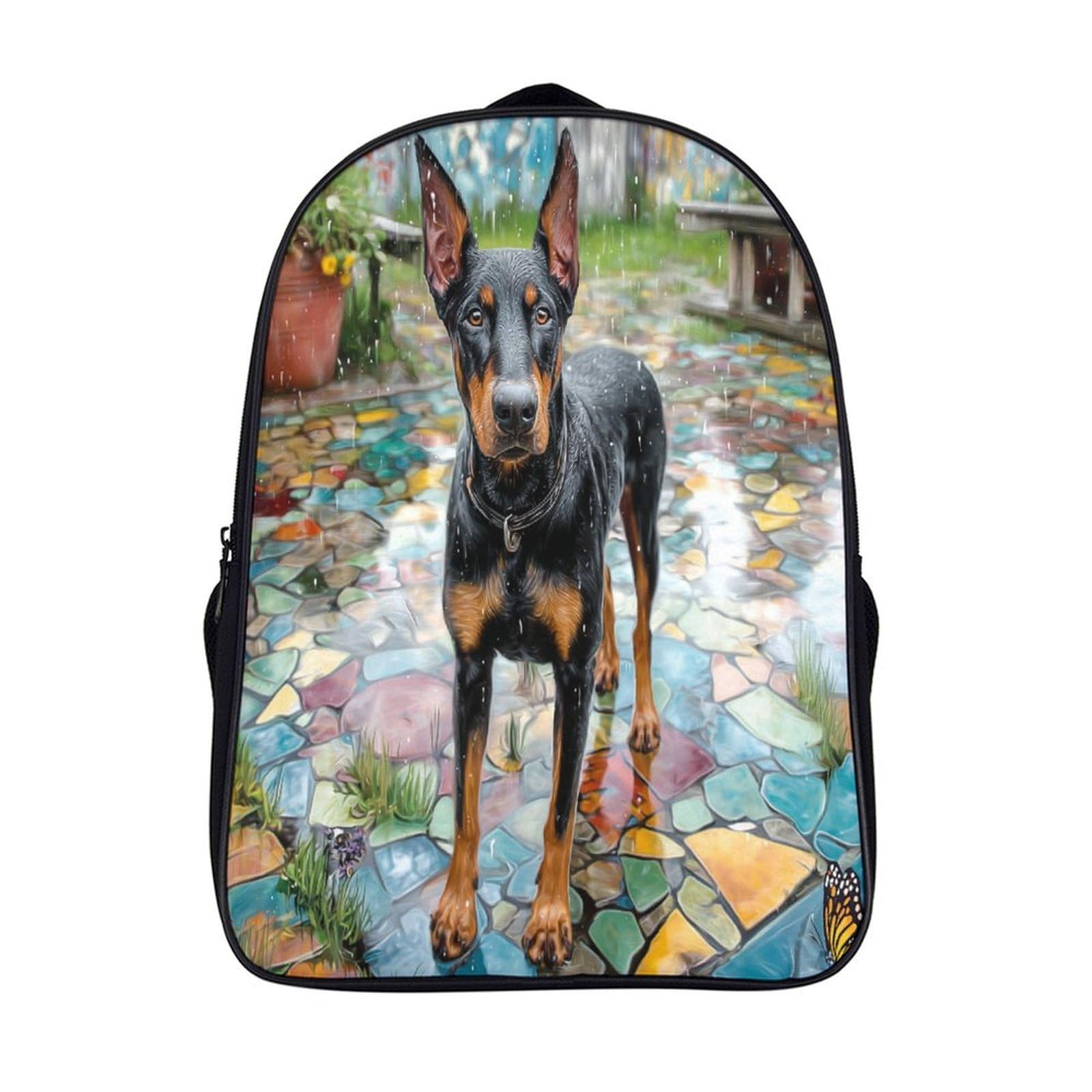 Sac à dos chien mignon imperméable à 2 compartiments pour écoliers - 7