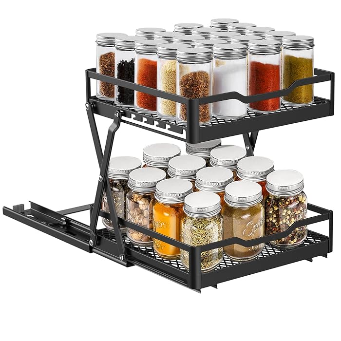 Buy Pull Out Spice Rack Organizer, Collapsible Spice Rack Pull Out