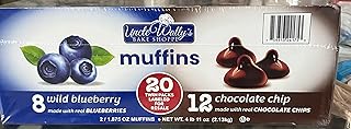 Uncle Wally's Bake Shoppe Muffins, Wild Blueberry and Chocolate Chip Variety Pack, 20 Twin Packs, 4.11 lb