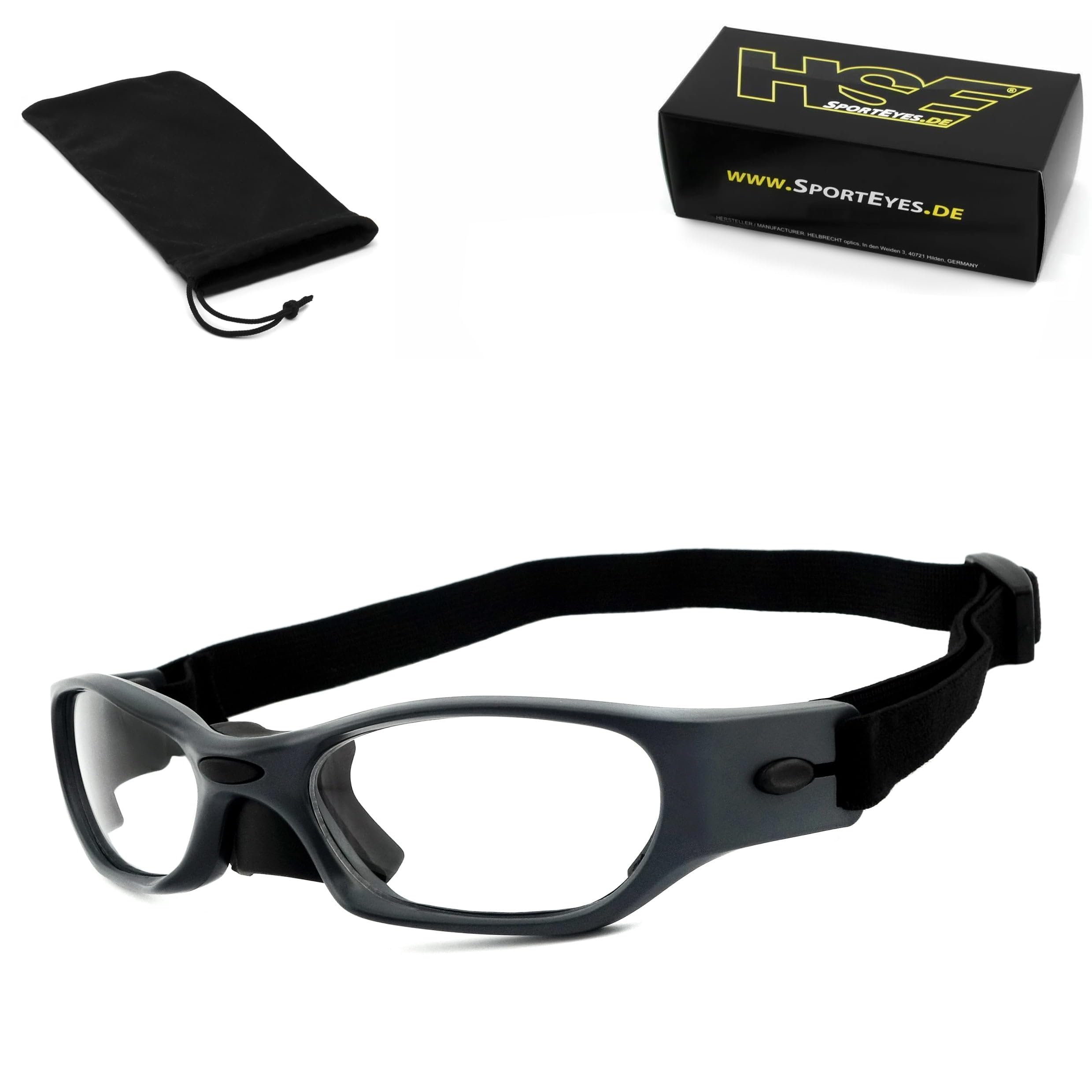 HSE® SportEyes® 2400 okulary sportowe, okulary sportowe, okulary do sportów piłkowych, okulary sportowe | filtr ochronny UV400, szkło hartowane HLT®