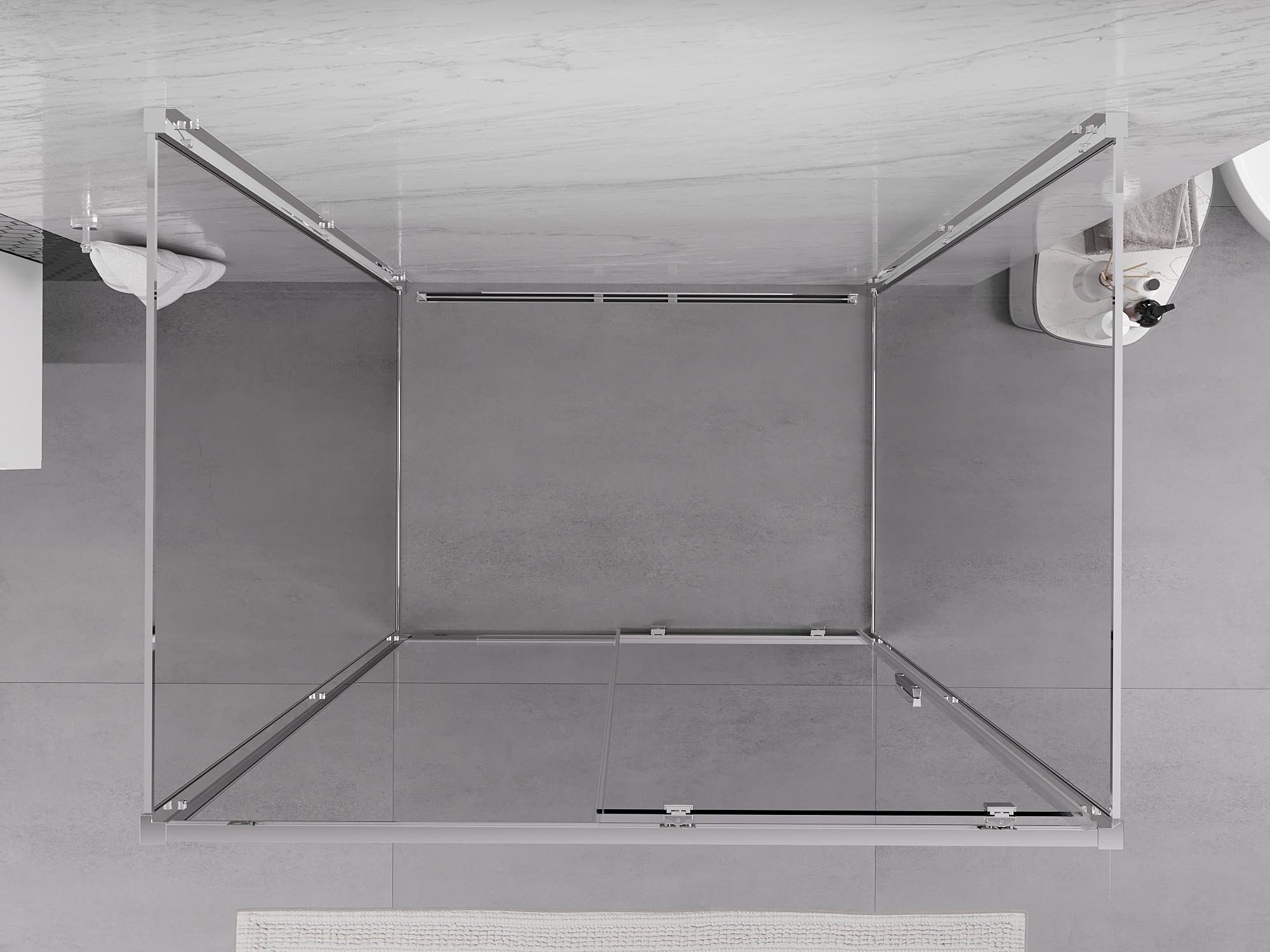 Mexen Exo-3S Box Doccia 3 Lati Scorrevole 120x90 Trasparente Cromo