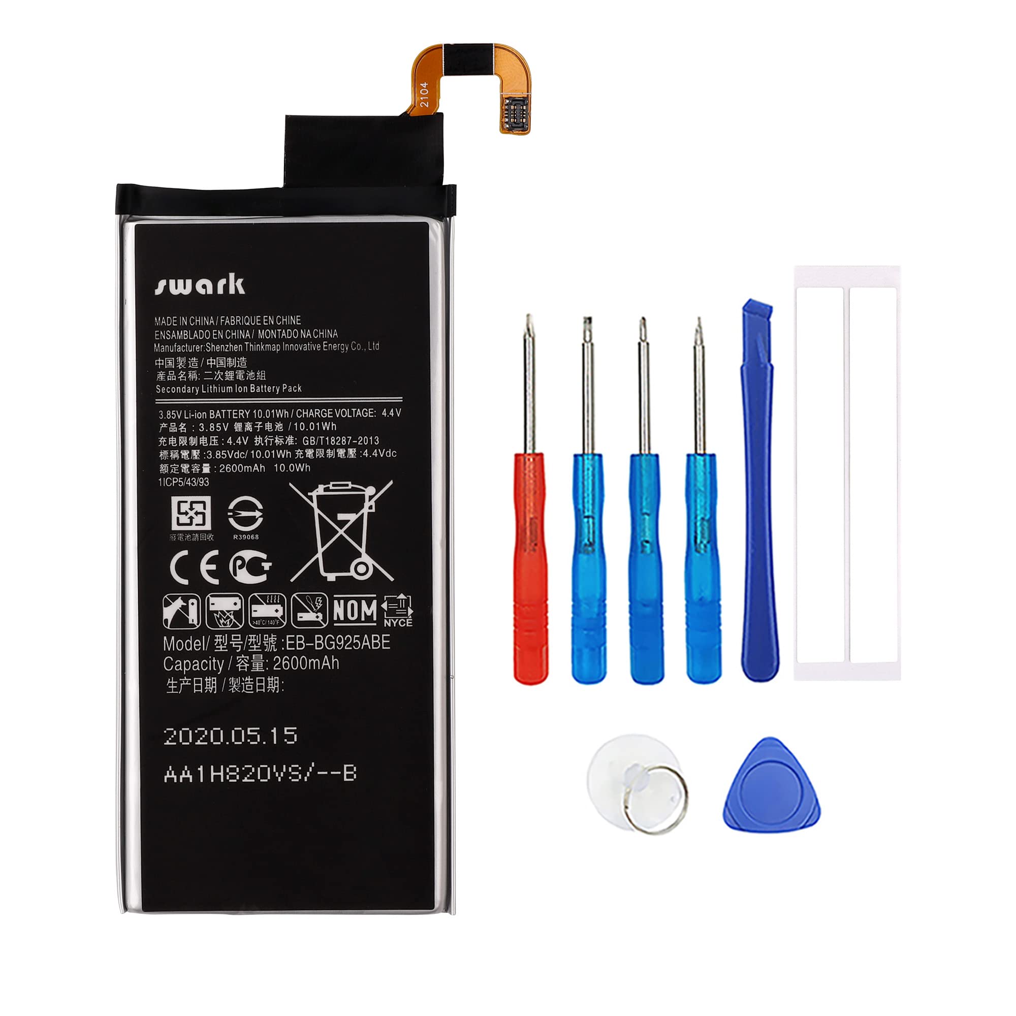 SWARK EB-BG925ABE Replacement Battery Compatible with Samsung Galaxy S6 Edge G925V G925A G925T G925P + Tools