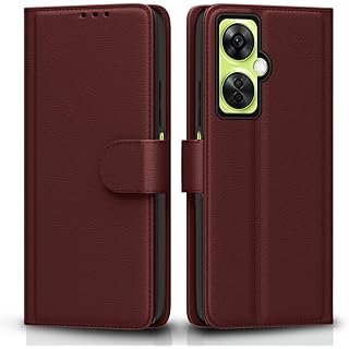 Pikkme Nord Ce Flip Cover Brown 5G - Wallet Stand & Shock Pr