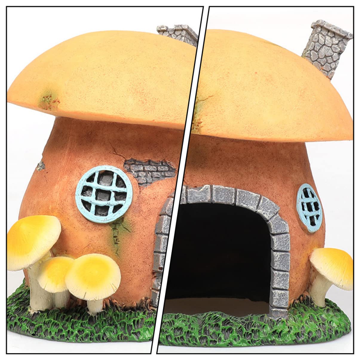 POPETPOP Cachette Décorative en Résine Verte pour Aquarium et Terrarium, Grotte Facile à Déplacer Décoloration, pour Poissons et Reptiles