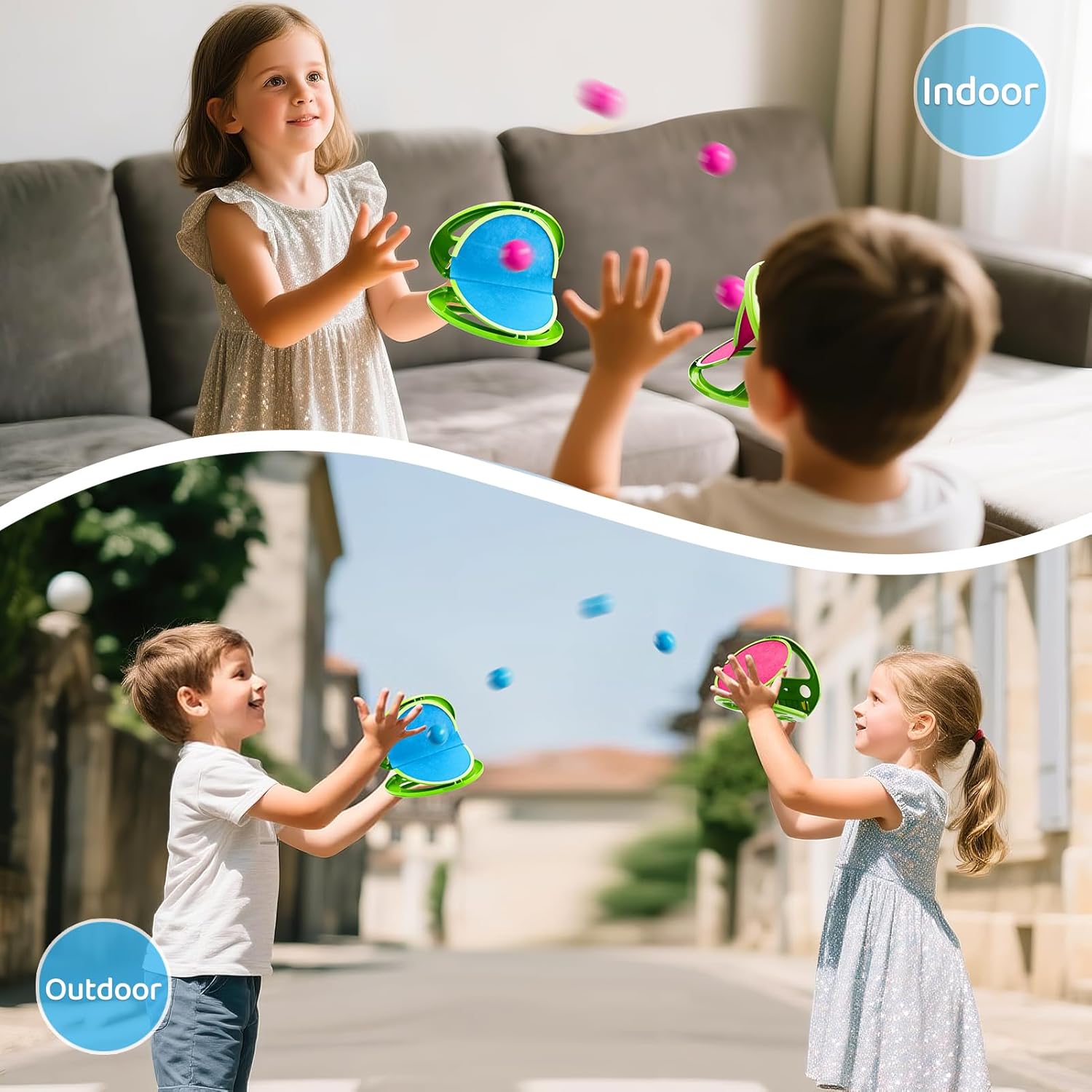 Toss and Catch Ball Game Set, Outdoor Toys for 3 4 5 6 7 8 9 Year Old Kids Family, Pop Pass Catch Balls Backyard Game for Beach Park Camping Pool, Catch Ball Toys Game Birthday Gifts for Boys Girls - Image 3